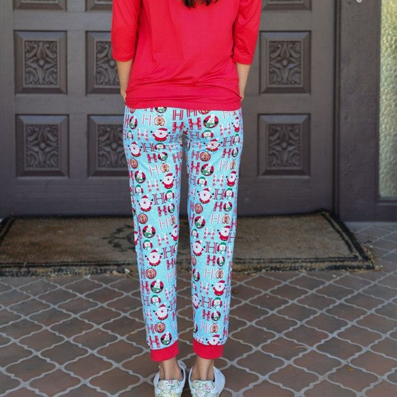 NWT Amanda Blu & Co Christmas Ho Ho Ho Ladies Pajama Jogger Set - Picture 6 of 6